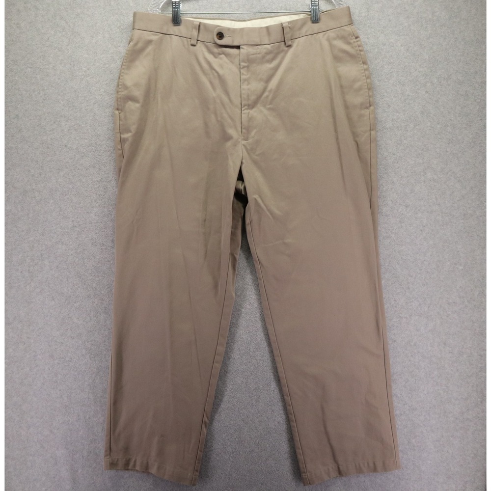 Joseph‎ & Feiss Pants Mens 38x30 Cotton Business Casual Flat Front Tan Khaki